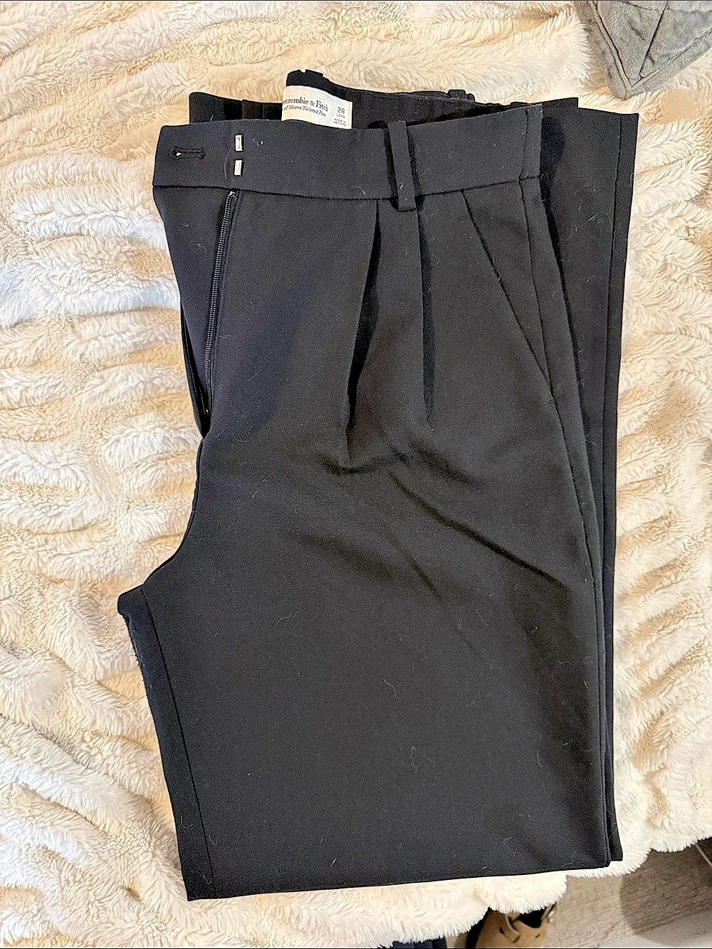 Abercrombie & Fitch The A&F Sloan Tailored wide leg Pants Black Waist 28